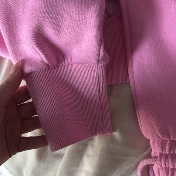 Pink Cropped Hoodie and Pant Set - Picture 11 of 12